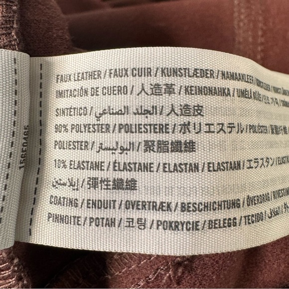 Abercrombie & Fitch Crossover Waist Vegan Leather Dad Pants- Size 32 = Size 14 - Picture 9 of 14